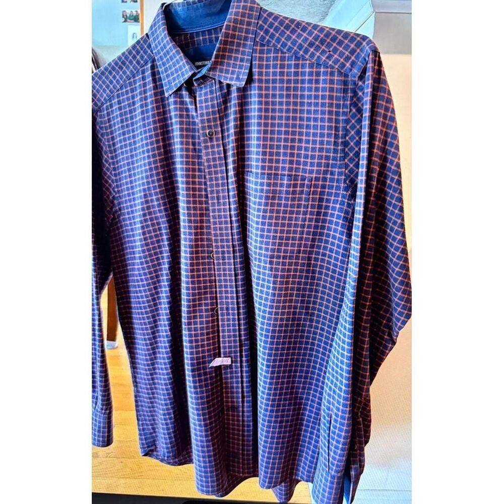 Unbranded Men's Navy and Orange Shirt